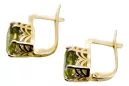 8K žlté zlato 333 Yellow Peridot náušnice vec003x-yp Russian Soviet USSR Vintage Jewlery Art Deco style